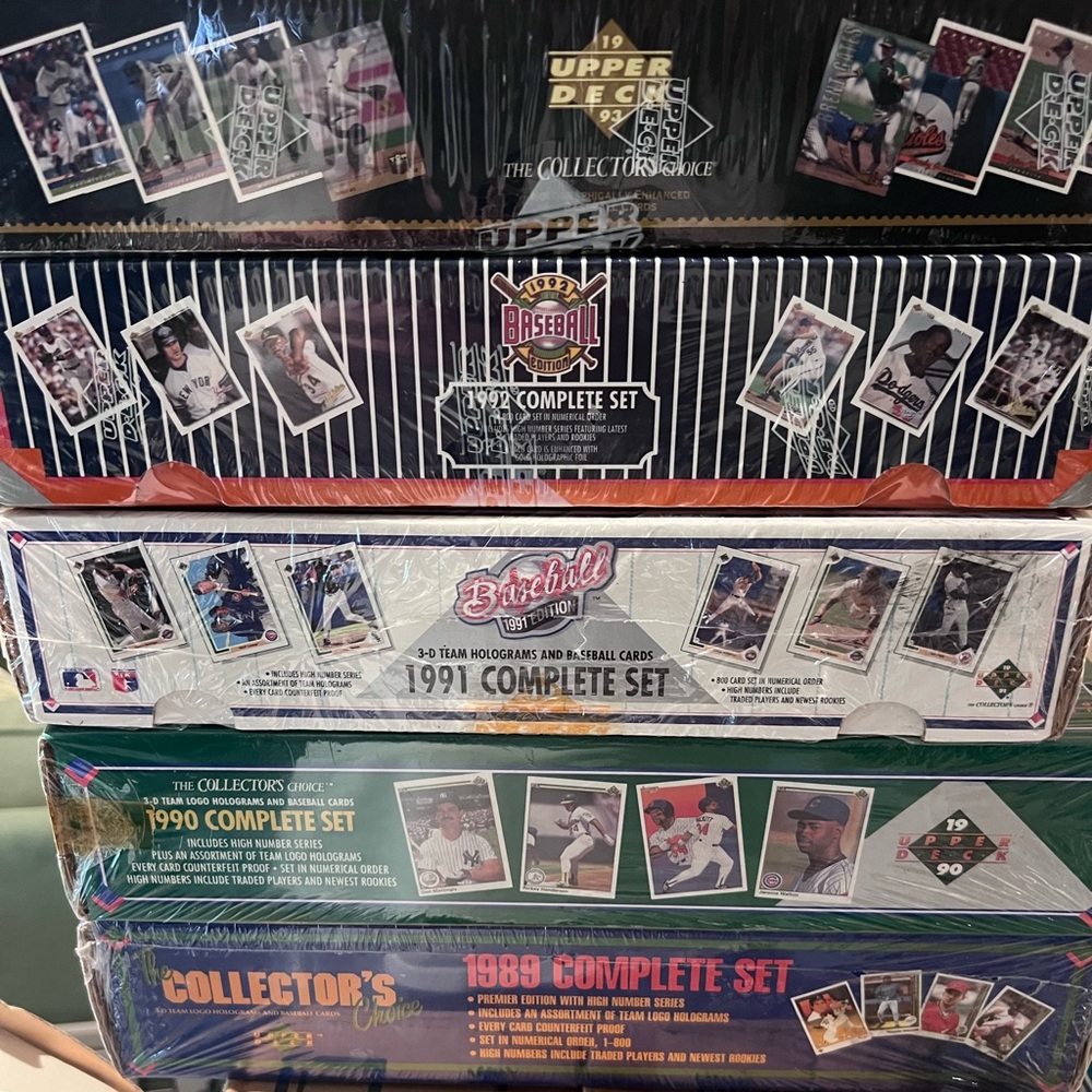 Upper deck baseball sets 1989- 1993 (5 sealed sets)